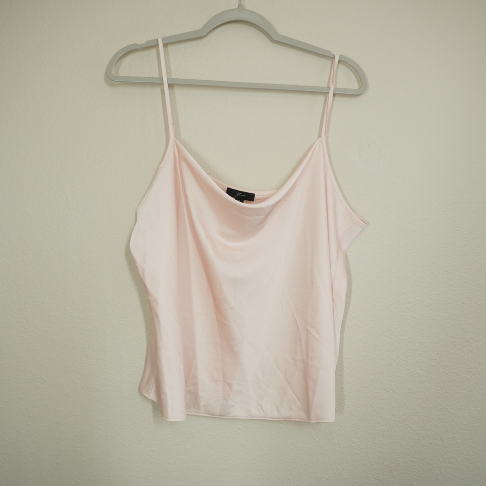 J. Crew Women's XL Delicate Cowlneck Satin Camisole Soft Pink NEW Feminine